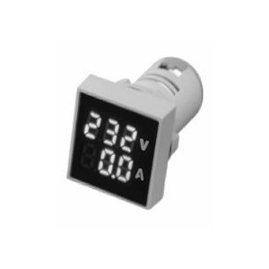 White LED Amp/Volt Display 50-500VAC 28mm Square c/w CT
