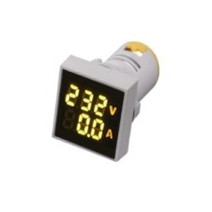 Yellow LED Amp/Volt Display 50-500VAC 28mm Square c/w CT