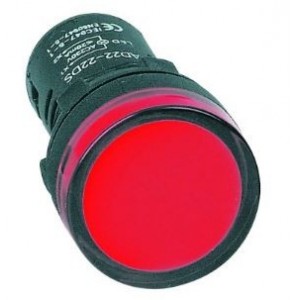 Red LED Pilot Light Hi-Brite 16mm 12V AC/DC
