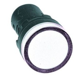 White LED Pilot Light Hi-Brite 16mm 110V AC/DC