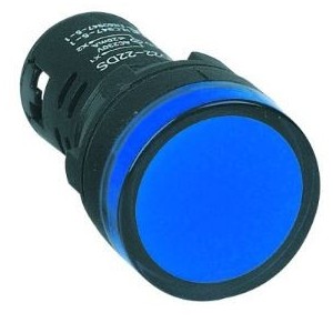Blue LED Pilot Light Hi-Brite 30mm 110V AC/DC