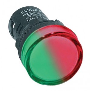 Red And Green LED Pilot Light Hi-Brite 22mm 110V AC/DC