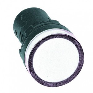 White LED Pilot Light Hi-Brite 22mm 110V AC/DC