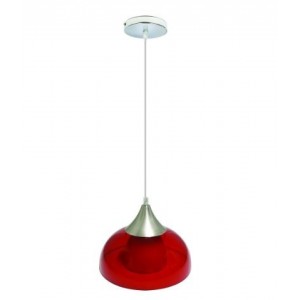 60W E27 Red Glass and Acrylic Pendant Light Fitting 270mm Dia