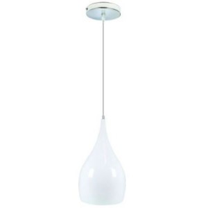60W E27 WHITE ALUMINIUM PENDANT LIGHT FITTING 250mm DIA