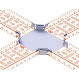 Galvanized Mild Steel Horizontal 4-Way Junction 300mm x 50mm x 50mm