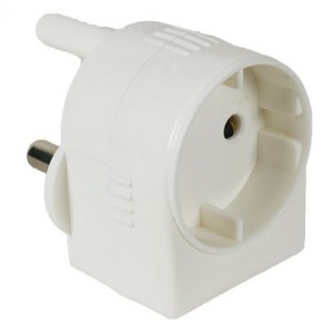 1x Schuko Adaptor White