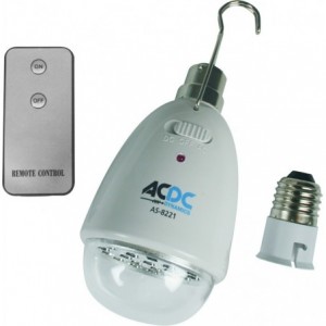 230VAC 22 LED Rechargeable Lamp B22 with E27 LHA and Remote