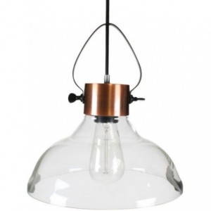 Antique Copper Pendant Light with Clear Glass 250mm