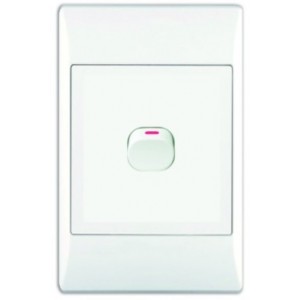 1-Lever 1-Way Switch 2x4 with White Cover Plate