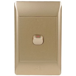 1-Lever 1-Way Switch 2x4 with Champagne Cover Plate