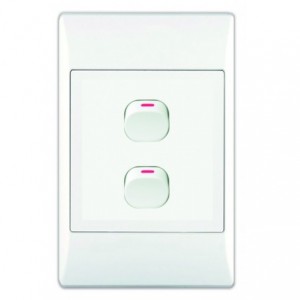 2-Lever 2-Way Switch 2x4 with White Cover Plate
