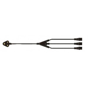 3x Female IEC to 13A British Cable - 3.8m- 1.0mm x3- Black
