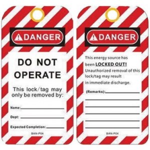 PVC Write-On Lockout Labels W75 x H145 x 0.42mm
