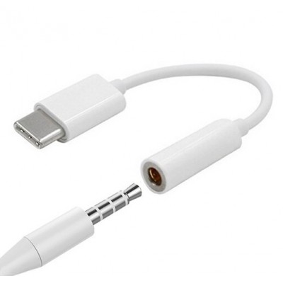 USB Type-C To 3.5MM Audio Connector Adapter - White