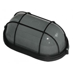 6W LED Cage Bulkhead Light 6000K Black IP54 213x95x107mm