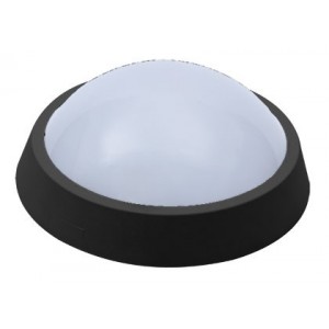 12W LED Bulkhead Light PVC Black 4000K with Daynight Sensor