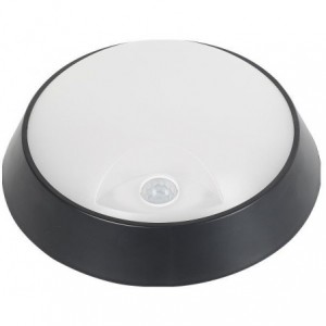 230VAC LED 20W PVC Black PIR Bulkhead CCT Adjustable 220mm Diameter
