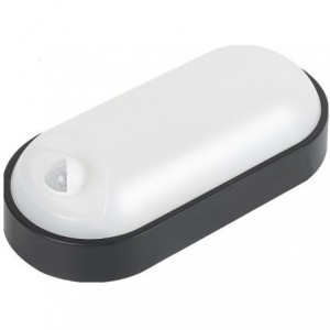 230VAC LED 15W PVC Black PIR Bulkhead CCT Adjustable 220x106mm