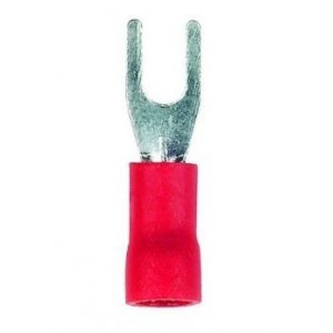 1.5mm Red Insulated Lug 4mm Fork Pack of 20