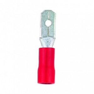 1.5mm Red Insulated Lug 6.3mm Male Disconnect - Pack of 20