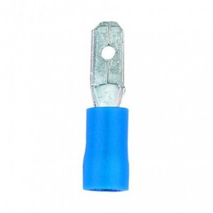2.5mm Blue Insulated Lug 6.3mm Male Disconnect - Pack of 20