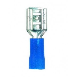 2.5mm Blue Insulated Lug 6.3mm Female Disconnect (100 Pack)