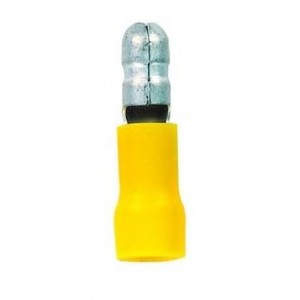 4-6mm Yellow Insulated Male Bullet Lug (100 Pack)