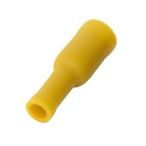 4-6mm Yellow Insulated Female Bullet Lug - Pack of 20