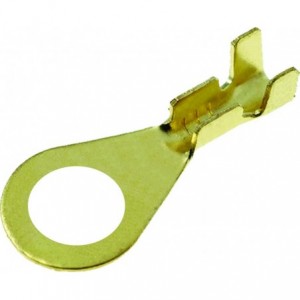 Brass Non-Insulated Ring Terminal - 5mm Diameter (100 Pack)