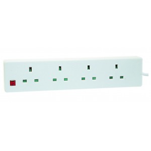 4-Way BS 13Amp Extender with 1.4M Cable