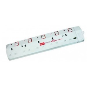 5-Way BS 13AMP Extender with 1M Cable and Surge Protection