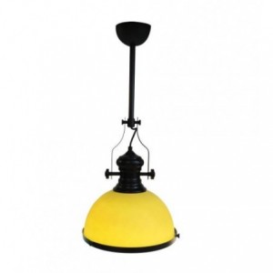 230VAC 100W 1xE27 Pendant Black/Glass 310mm Dia