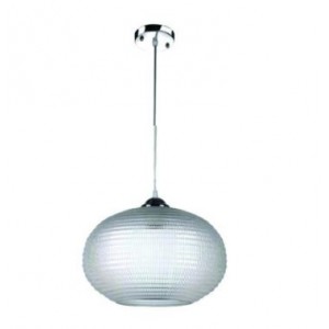 PMMA Pendant Light Fitting Clear Prismatic E27 325x215mm 1m