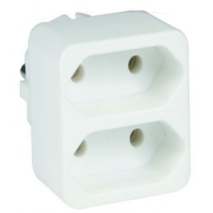 Schuko Adapter 2 x 2 Pin Euro