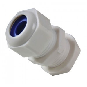 Size 0 White PVC Compression Gland for 5-8mm Cable