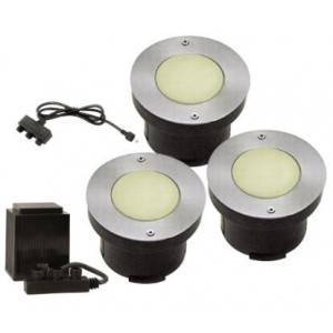 Warm White 230V 6x LED Stainless Steel Light Fitting Set