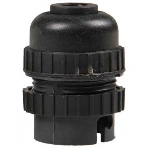 Black Nylon Lamp Holder B22 10mm Entry 10-Pack