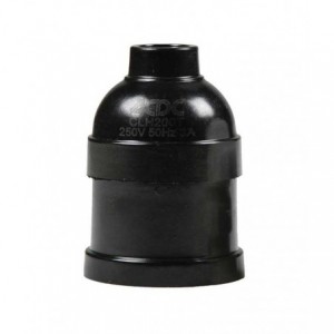 Black Bakelite Lampholder E27 10mm Entry