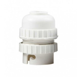 White Nylon B22 Lamp Holder 10mm Entry - Pack of 10
