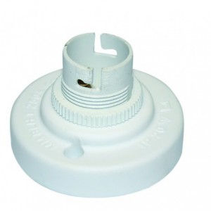 White Nylon B22 Batten Mount Lampholder