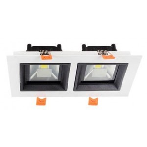 Warm White Square LED Downlight 2x10W 215x120mm 85-265VAC