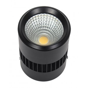 Black LED Surface Mount Light 10W Cool White (Ø90x133)