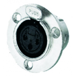 3 Pole Female Cannon Flange Mount Socket