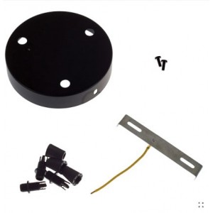 3 Way Black Ceiling Rose Kit 120MM