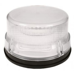 9-32VDC- WHITE- BEACON- 8 Flash Patterns Low DOME- IP67