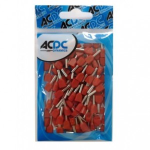 1mm Red Twin Bootlace Ferrules - 100 Pack