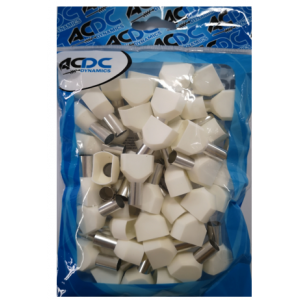 16mm Cream Twin Bootlace Ferrules - Pack of 50