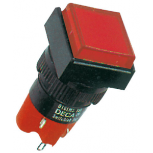 16mm Red Square Latch Illuminated Push Button Switch 4NO+4NC