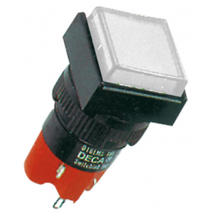 16mm White Square Illuminated Push Button 1NO+1NC